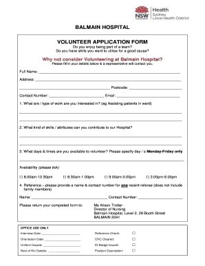 Mission Hospital Volunteer Application
